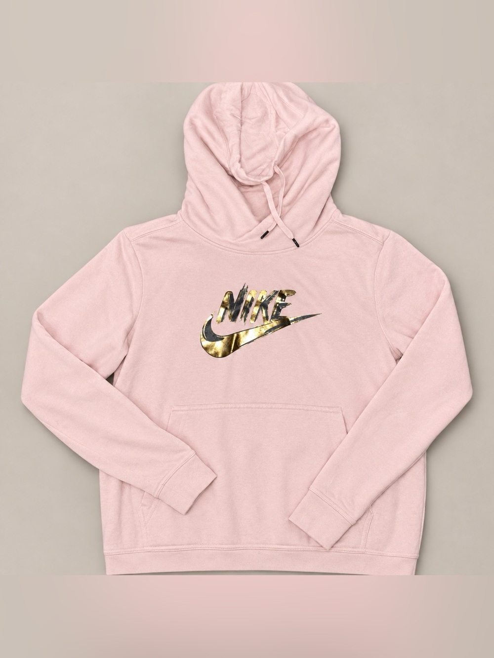 Nike Blush Hoodie with Metallic Gold Logo